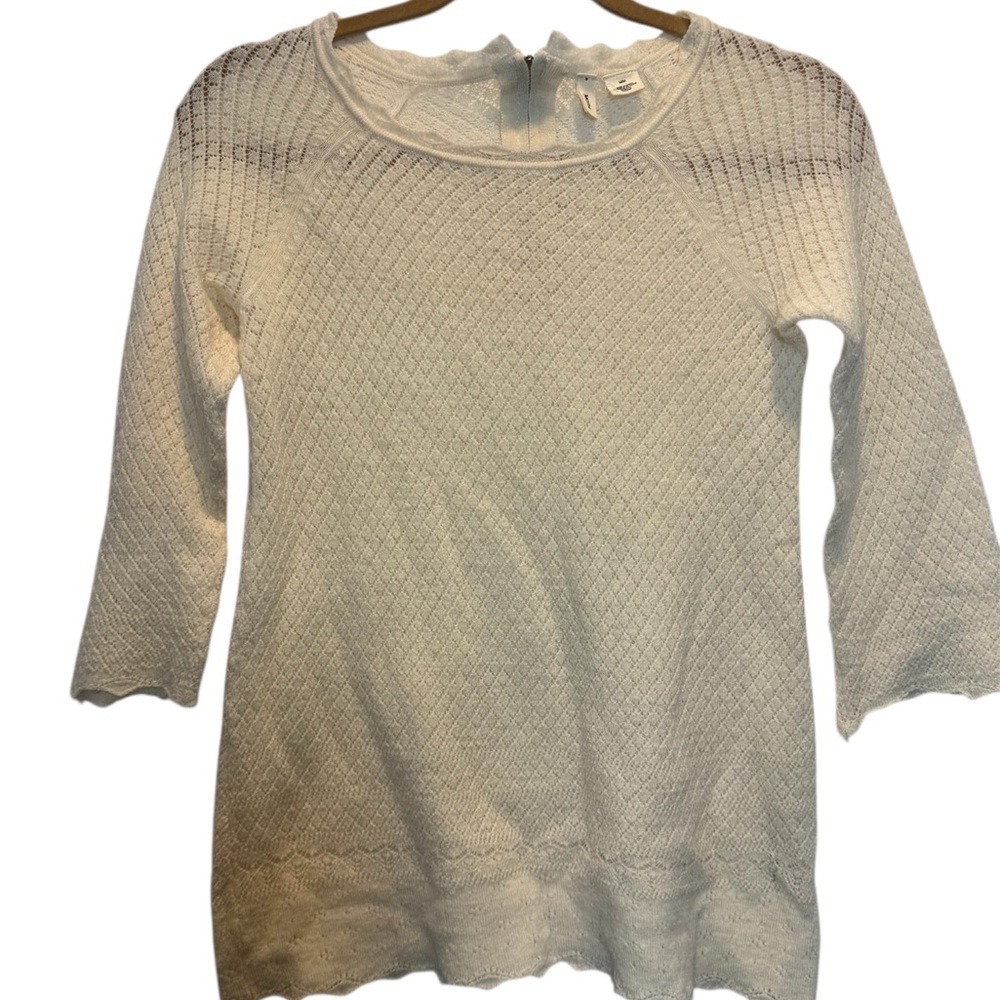 Moth Cream Crew Neck Sweater